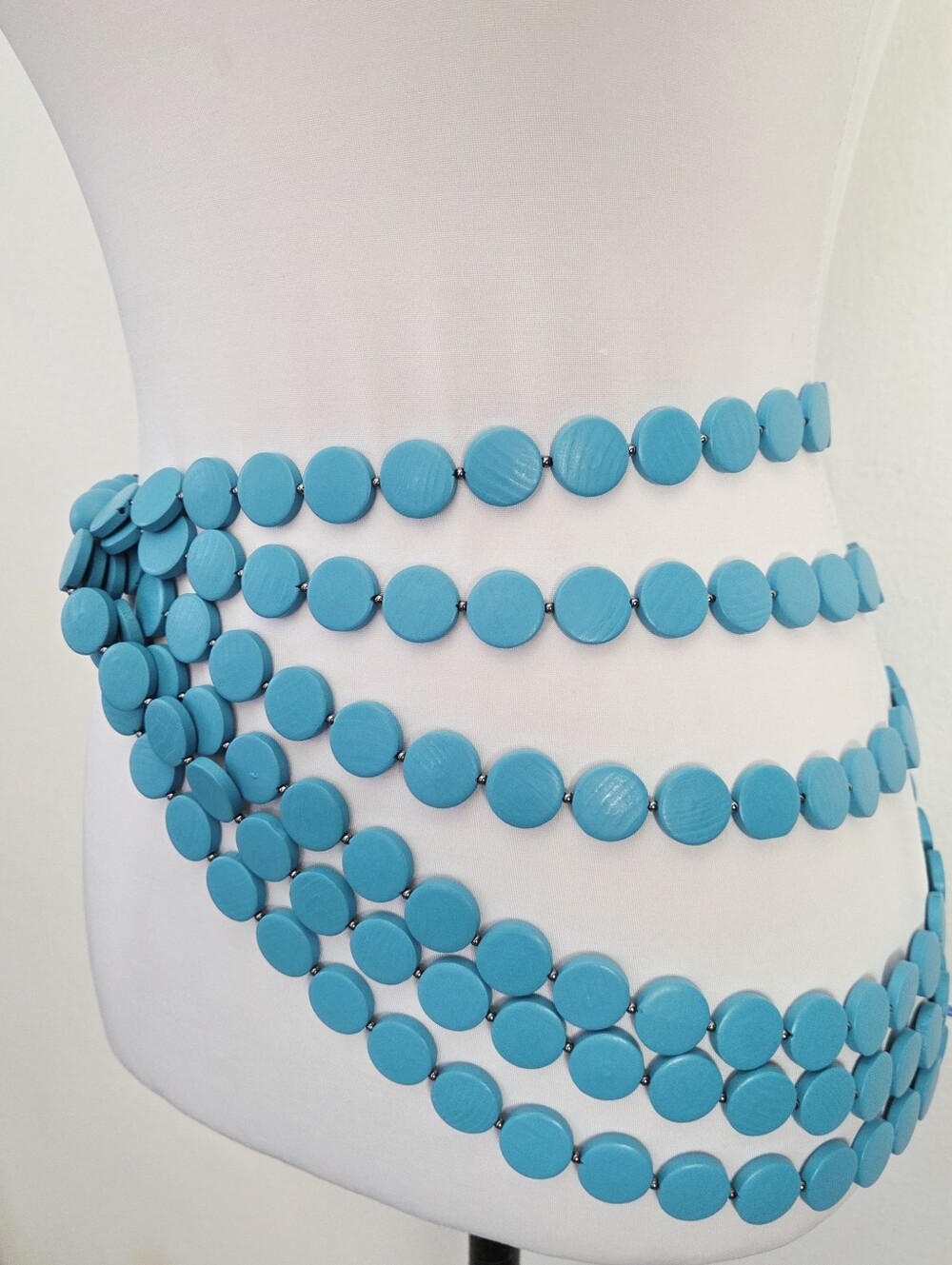 Turquoise Layered Cover Up Belt Ties on the side - Picture 6 of 9